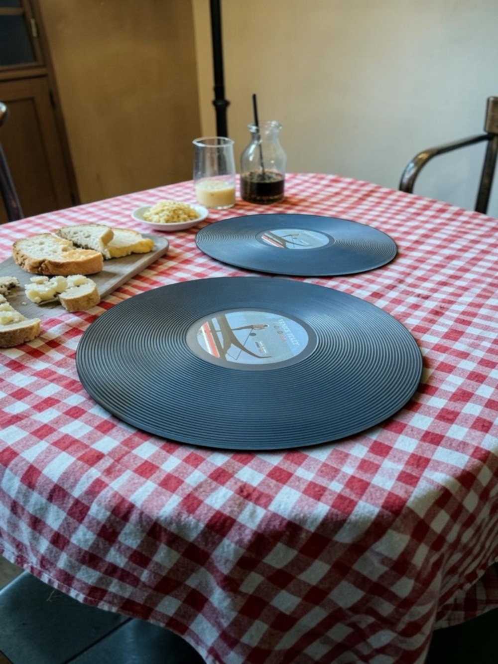 Retro Vinyl Foodesign Vinile Bamboo Fiber Plates Vinyl Record Style